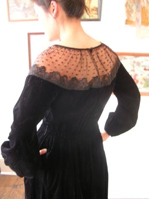 Victor Costa black velvet gown